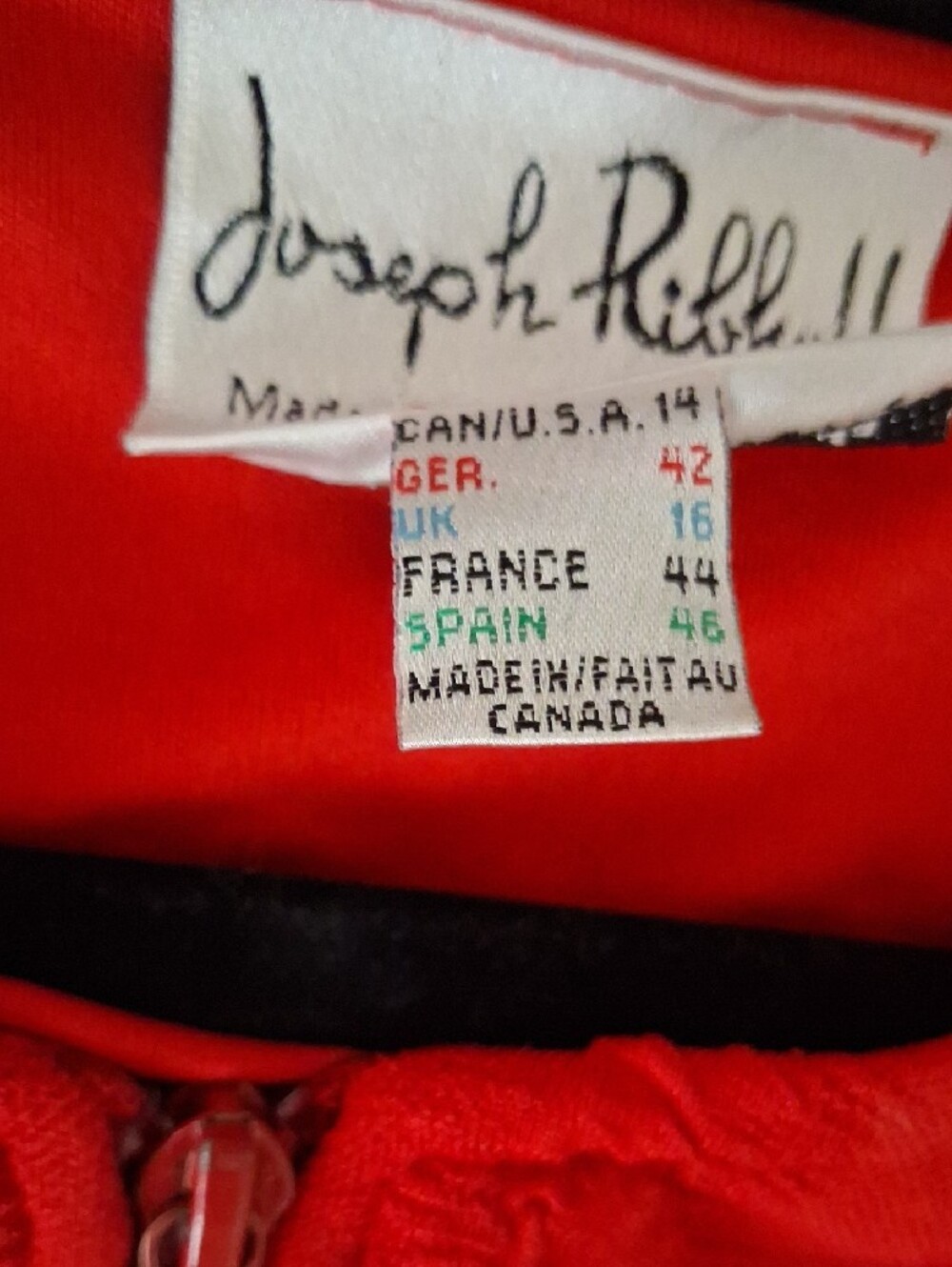 Joseph Ribkoff Red Textured Zip-Front Blazer - Picture 9 of 10